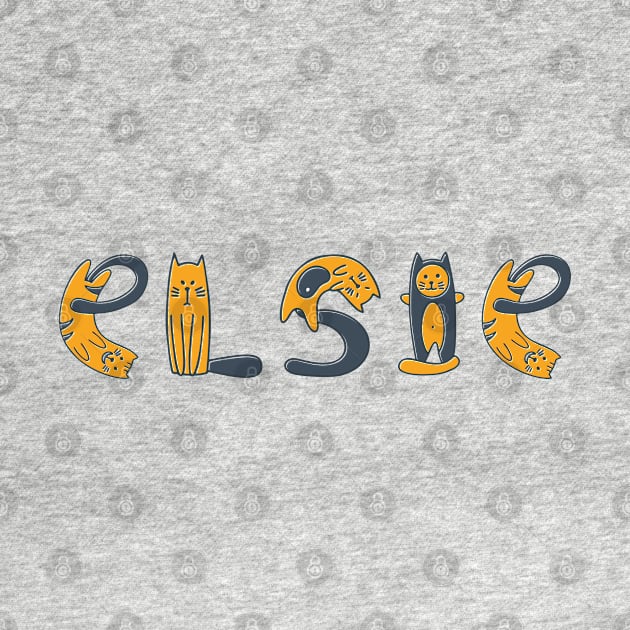 Elsie | Girl Name | Cat Lover | Cat Illustration by LisaLiza